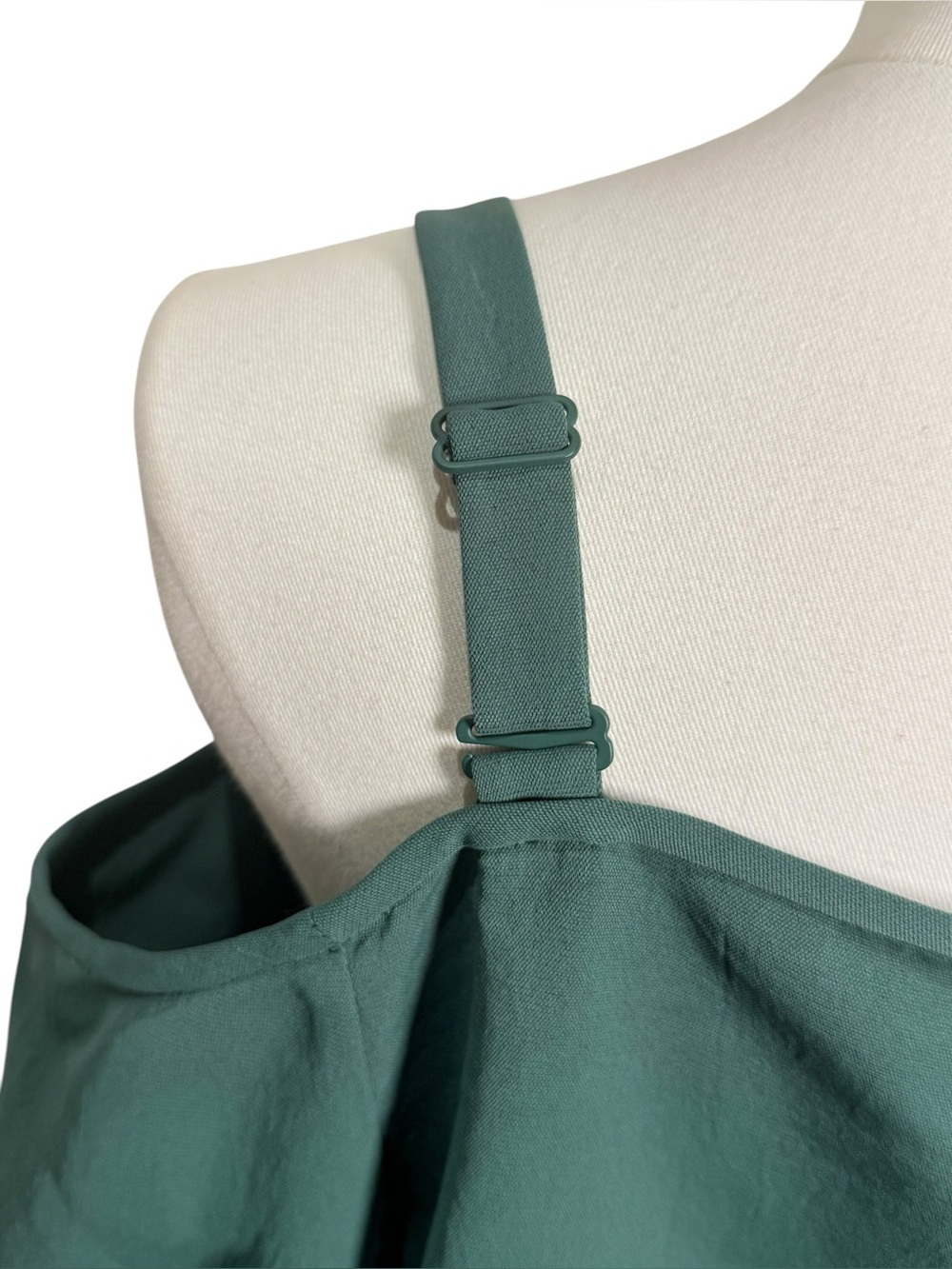 Tibi Juniper Green Cold Shoulder Suspender Strap Mini Dress Size 2 - Picture 8 of 11